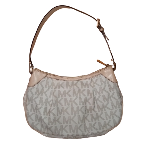 Michael Kors Jet Set Signature Vanilla PVC Shoulder Bag - Picture 2 of 12